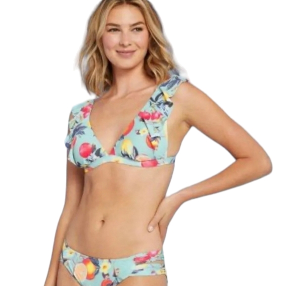 Kona Sol Swimsuit Women Size XL Extra Large Green Print 2 Piece Bikini Swimwear - Picture 4 of 11